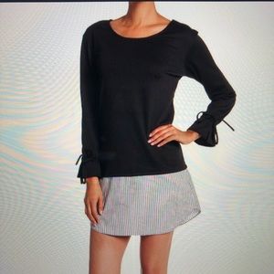 VANITY ROOM TUNIC TOP with striped shirt hem